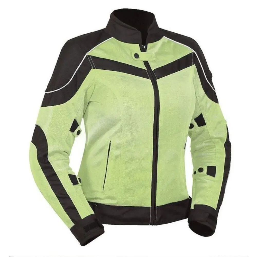 Bilt Women Black / Hi-Viz Yellow & Black Motorcycle Jacket Size M